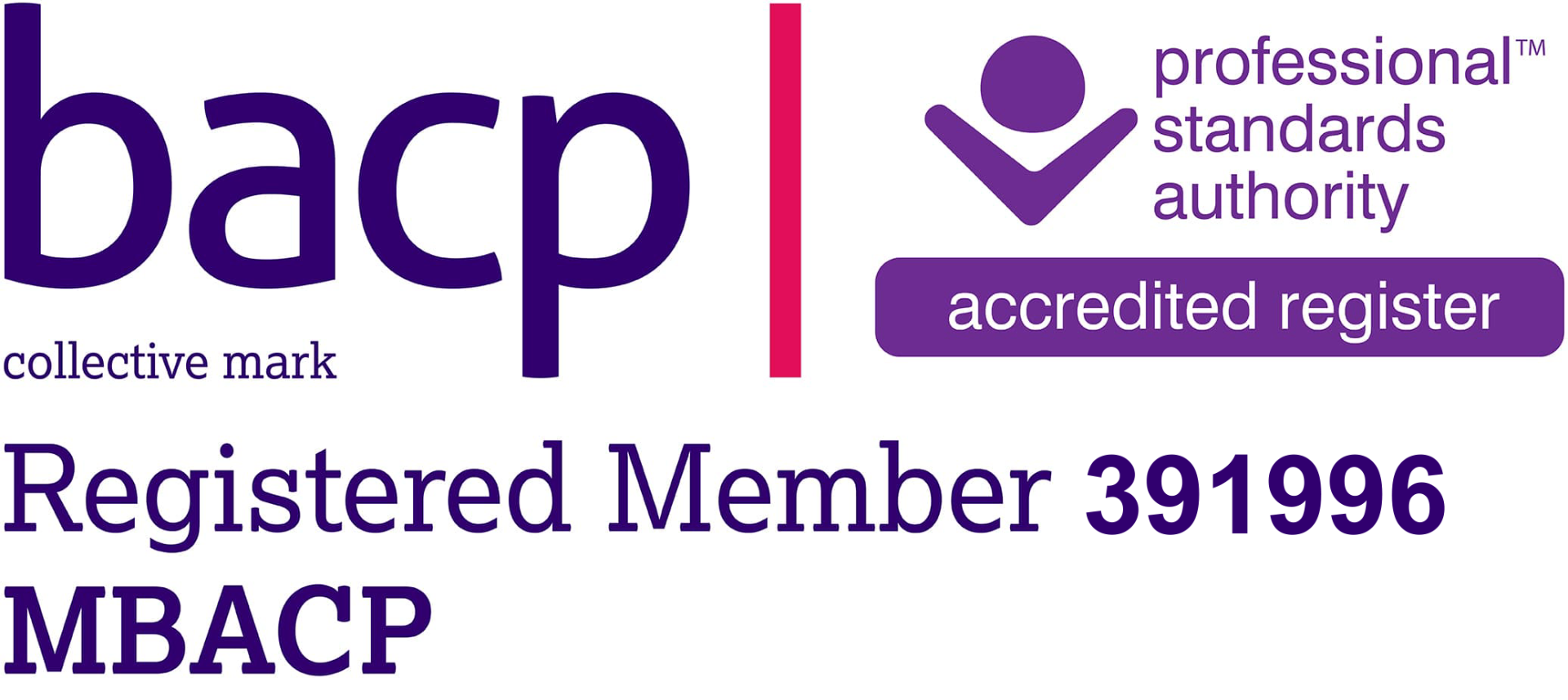BACP Registered Member 391996 — MBACP